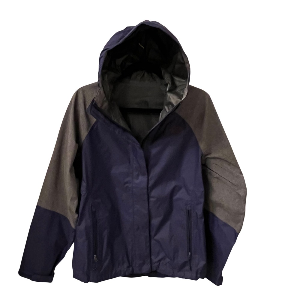 The North Face Waterproof Hooded Rain Jacket. Navy Grey. Women's Medium. NWOT